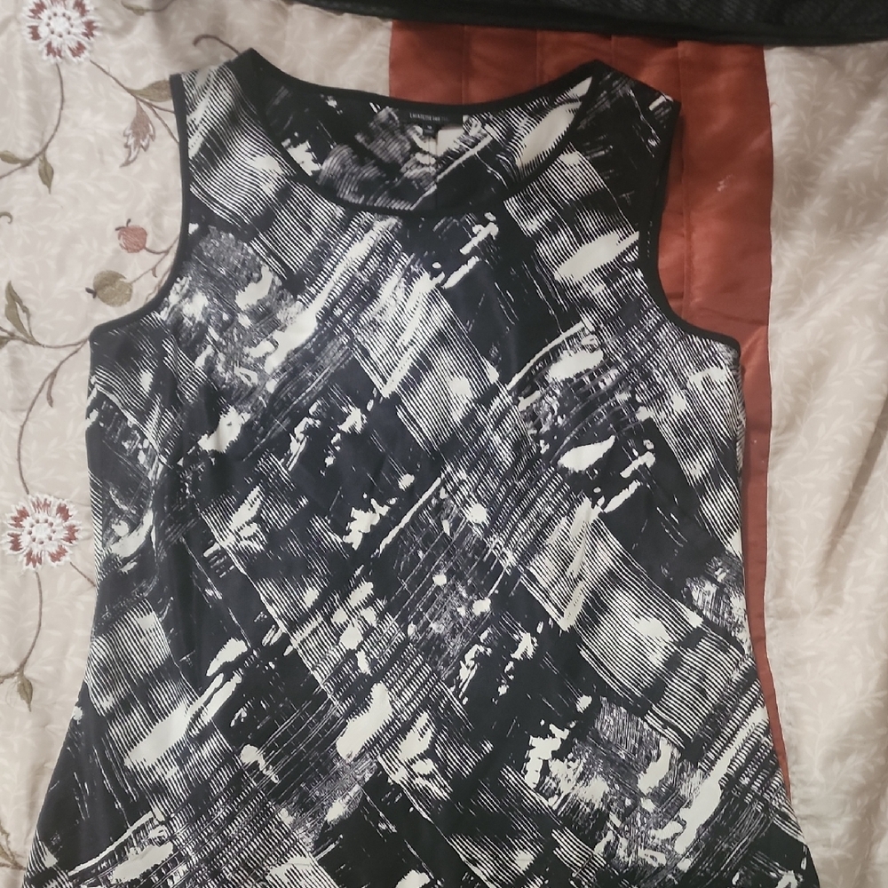 Lafayette 148 New York Monochrome Patterned Tank Top